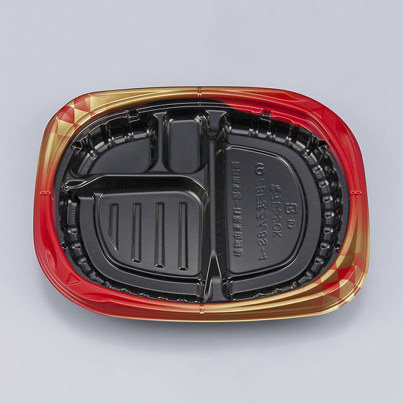 シーピー化成 弁当容器 CBFまろん 本体 8S-4 ゴルトBR 50枚/袋(ご注文単位12袋)【直送品】