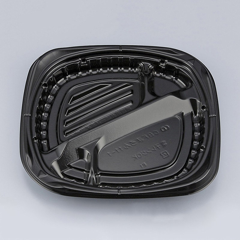 シーピー化成 弁当容器 CBFまろん 本体 11-1 黒 50枚/袋(ご注文単位8袋)【直送品】