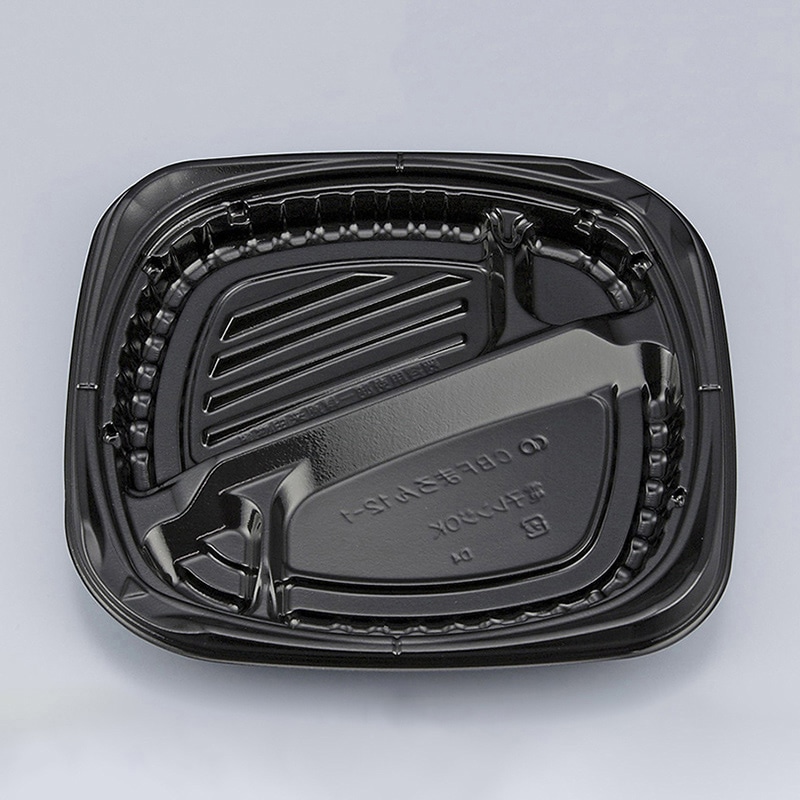 シーピー化成 弁当容器 CBFまろん 本体 12-1 黒 50枚/袋(ご注文単位8袋)【直送品】