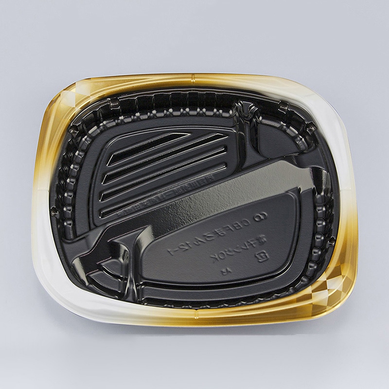 シーピー化成 弁当容器 CBFまろん 本体 12-1 ゴルトBW 50枚/袋（ご注文単位8袋）【直送品】