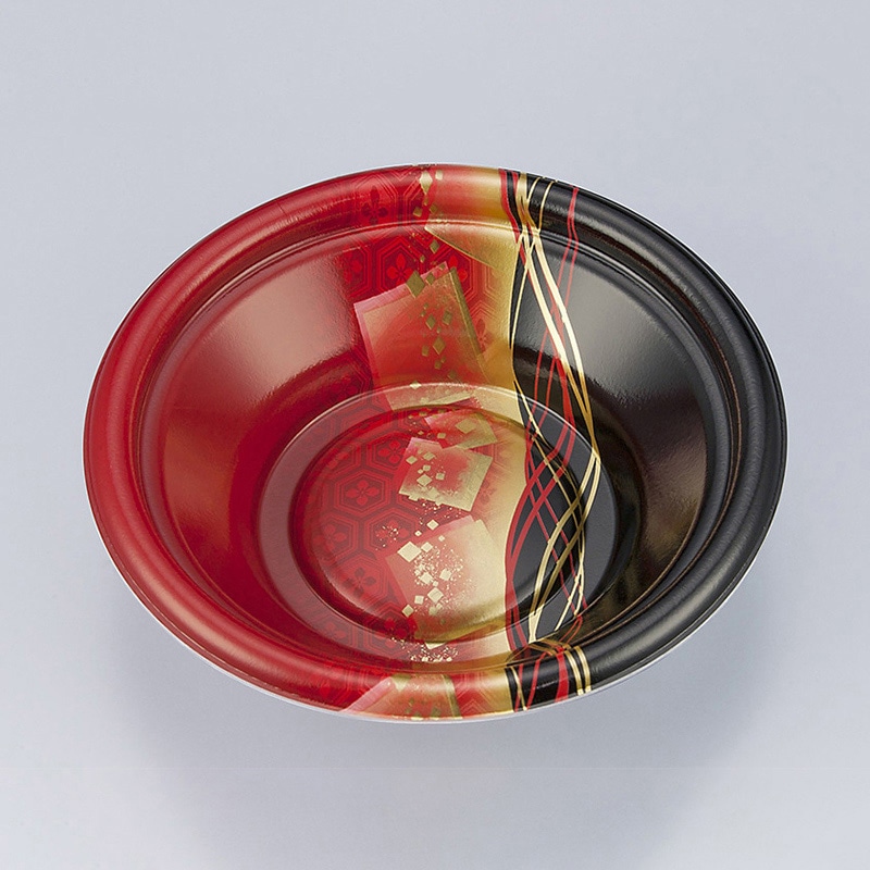 シーピー化成 丼容器 TN丸盛丼 本体 18 菱波赤 50枚/袋（ご注文単位12袋）【直送品】