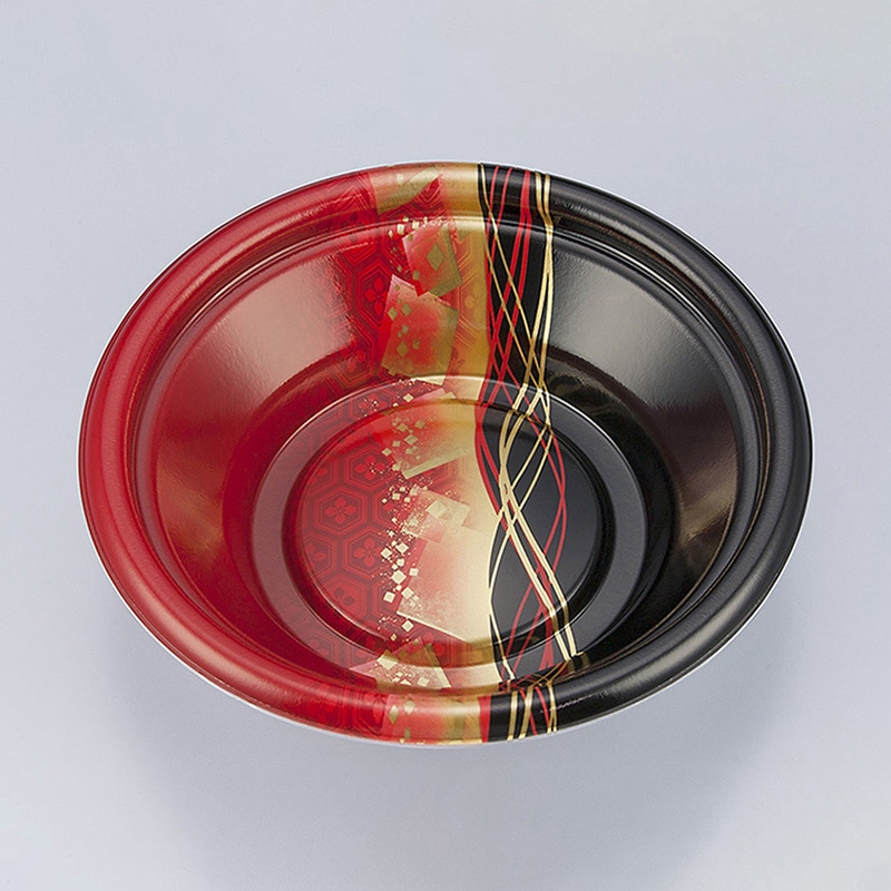 シーピー化成 丼容器 TN丸盛丼 本体 19 菱波赤 50枚/袋（ご注文単位12袋）【直送品】