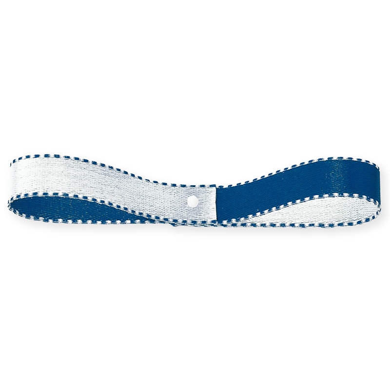 東京リボン リボン　デューク・S　22700 9×30 #6　ホワイト／デニムブルー 1個（ご注文単位1個）【直送品】