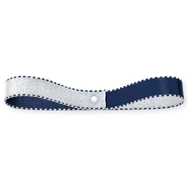 東京リボン リボン デューク・S 22700 9×30 #14 ライトグレイ/ネイビー 1個(ご注文単位1個)【直送品】