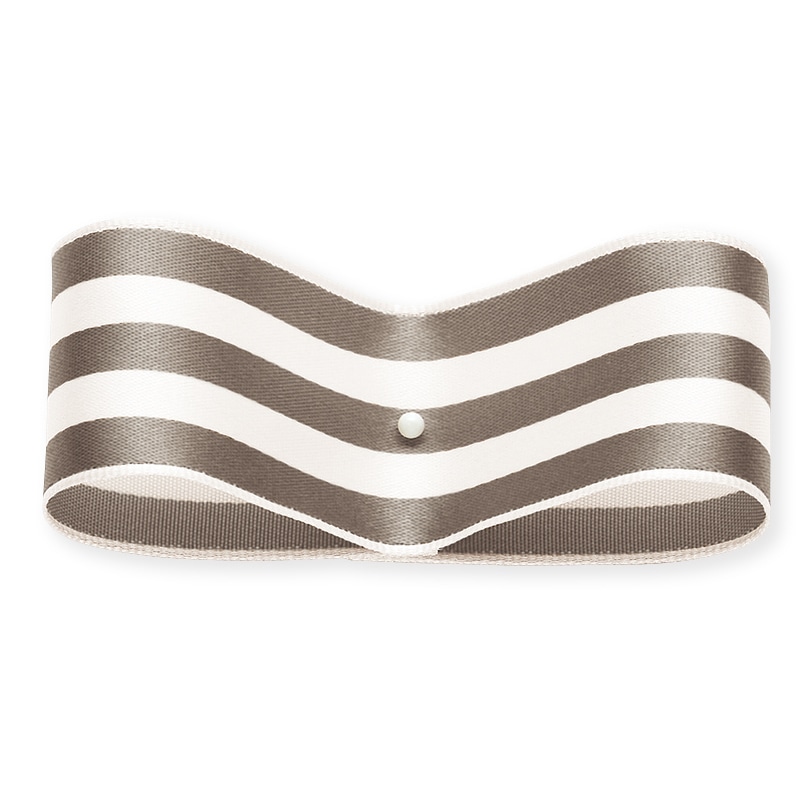 東京リボン ワイヤー入リボン　SUシュガーストライプ37125 30×15 #8　グレージュ 1巻（ご注文単位1巻）【直送品】