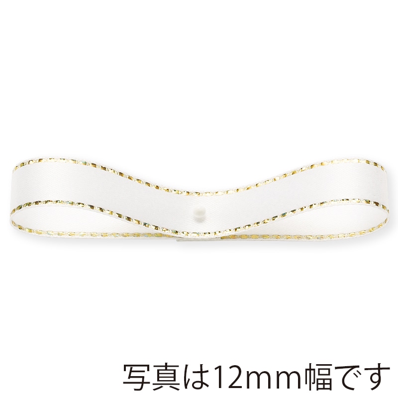 東京リボン リボン グリッターWサテンゴールド 33115 6×20 #101 ホワイト 1巻(ご注文単位1巻)【直送品】