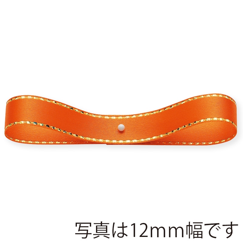 東京リボン リボン グリッターWサテンゴールド 33115 6×20 #137 オレンジ 1巻(ご注文単位1巻)【直送品】