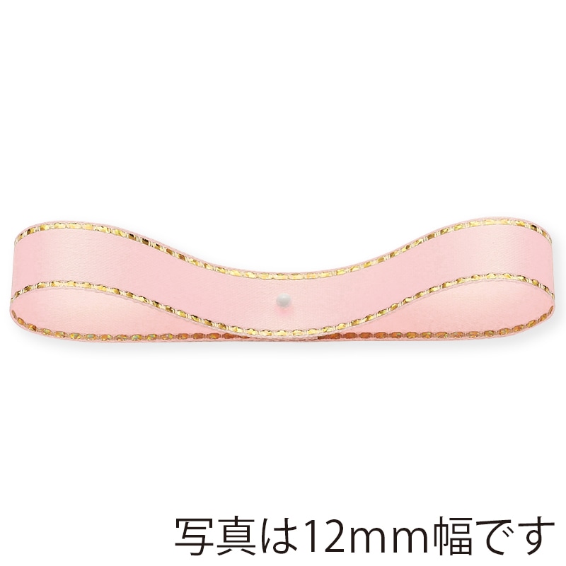 東京リボン リボン グリッターWサテンゴールド 33115 6×20 #163 ベビーピンク 1巻(ご注文単位1巻)【直送品】