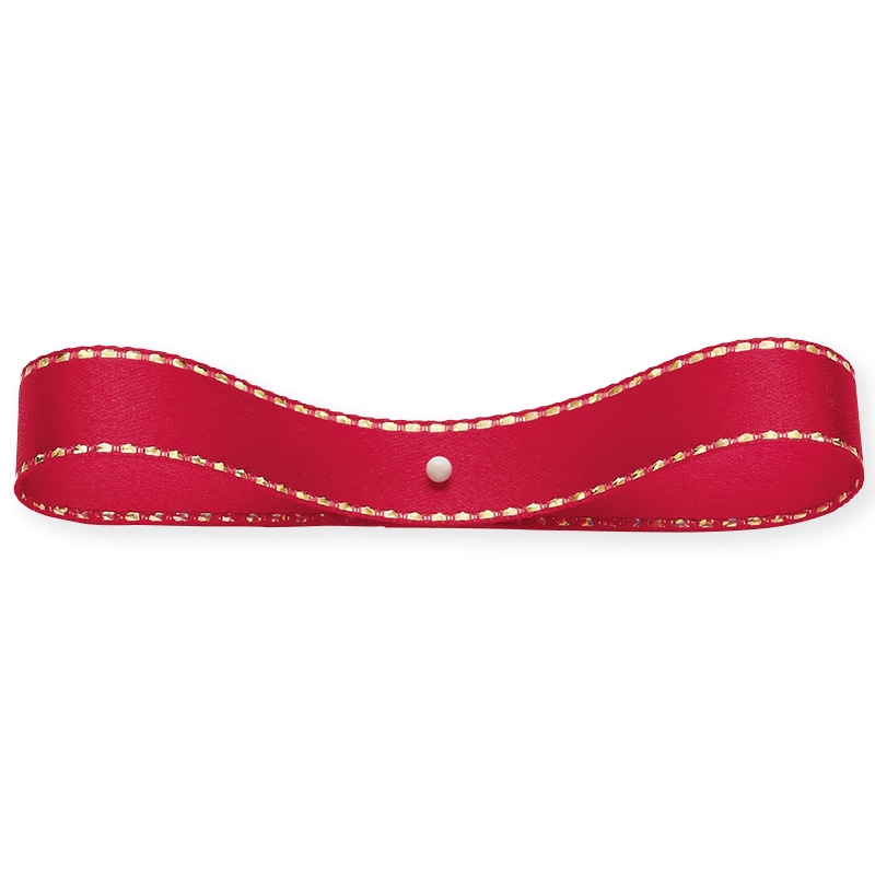 東京リボン リボン グリッターWサテンゴールド 33116 12×20 #147 レッド 1巻(ご注文単位1巻)【直送品】