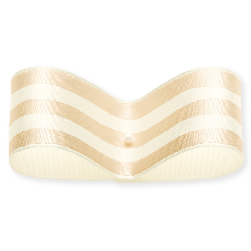 東京リボン ワイヤー入リボン　SUシュガーストライプ37125 30×15 #6　シャンパン 1巻（ご注文単位1巻）【直送品】