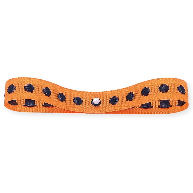 東京リボン リボン　ドットグログラン　31902 10×20 #14　オレンジ＆ブラック 1巻（ご注文単位1巻）【直送品】