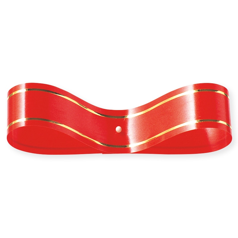 東京リボン リボン　PPリボン金線入リ　37610 18×120 #6　レッド 1巻（ご注文単位1巻）【直送品】