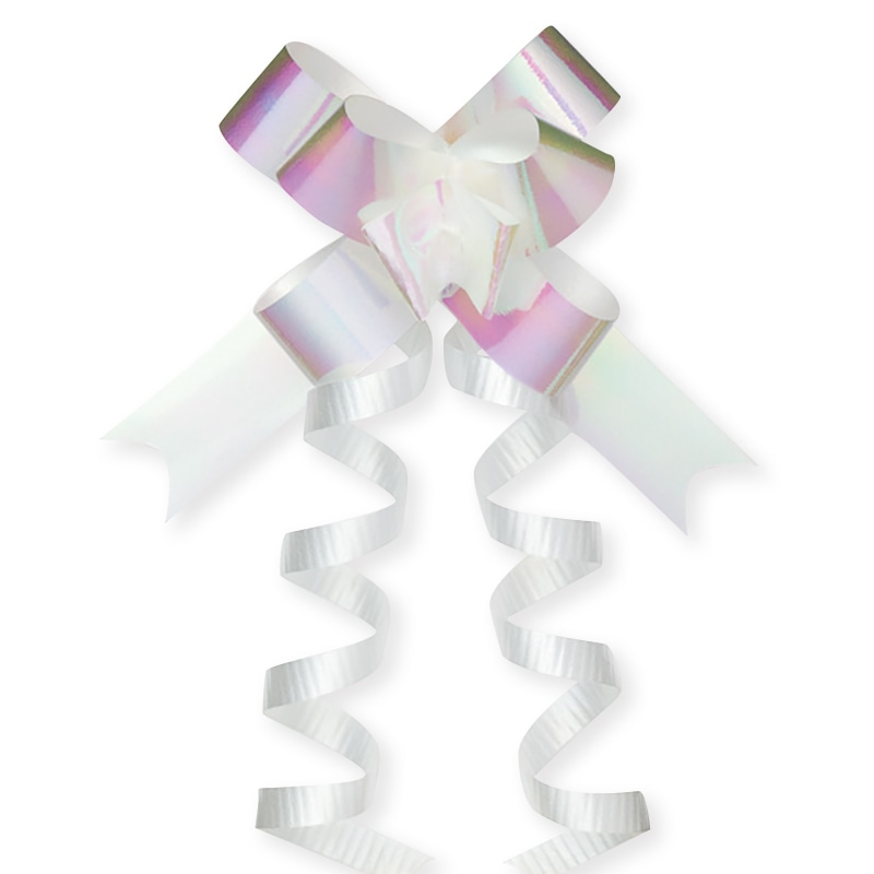 東京リボン ワンタッチ リボンボウイリデッセント 45110 12×24/50 #101 ホワイト 1巻(ご注文単位1巻)【直送品】