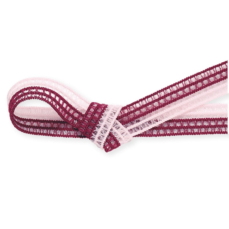 東京リボン ゴムリボン GR・レーシア/ツートン 40986 12×19 #10 ベビーピンク/ワイン 1巻(ご注文単位1巻)【直送品】