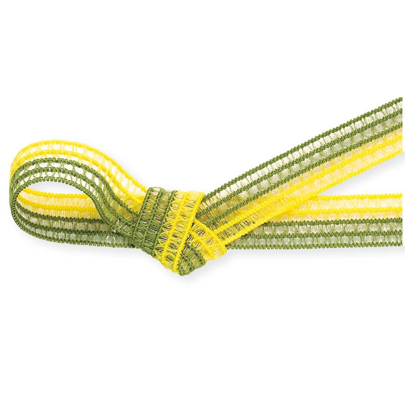 東京リボン ゴムリボン GR・レーシア/ツートン 40986 12×19 #12 レモン/オリーブ 1巻(ご注文単位1巻)【直送品】