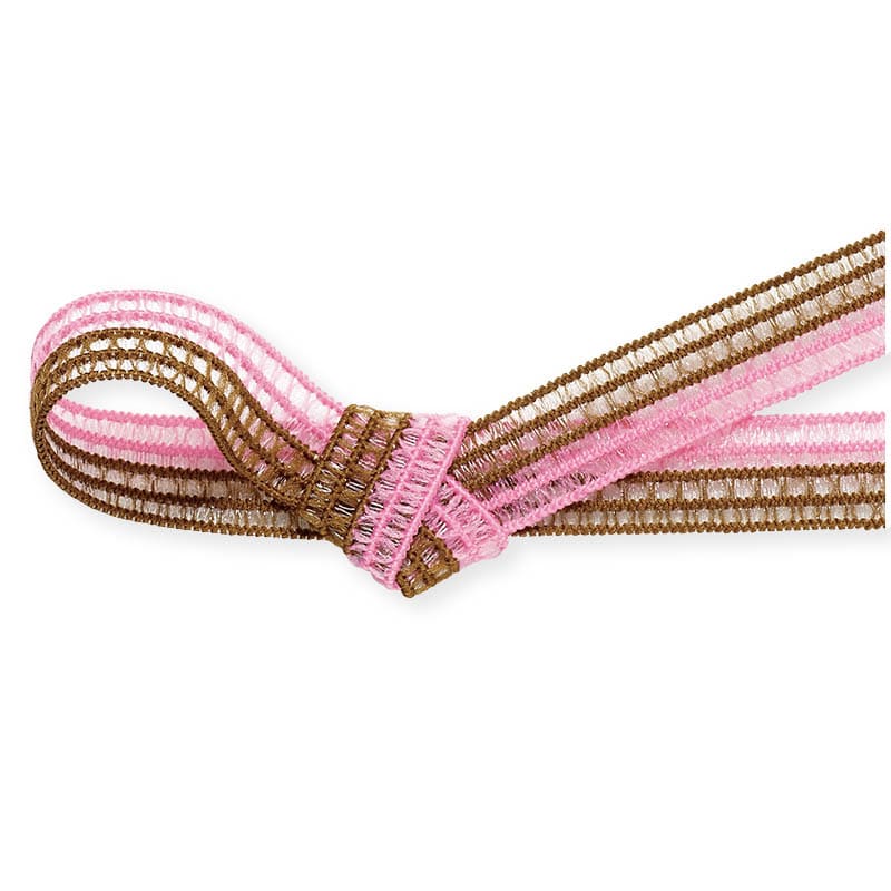 東京リボン ゴムリボン GR・レーシア/ツートン 40986 12×19 #13 ピンク/シナモン 1巻(ご注文単位1巻)【直送品】