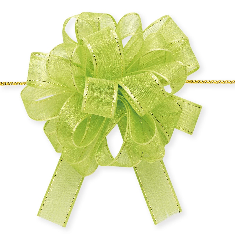 東京リボン ワンタッチリボンオーガンジーラメフラワー44101 12×20 #65 ライトグリーン 1巻(ご注文単位1巻)【直送品】