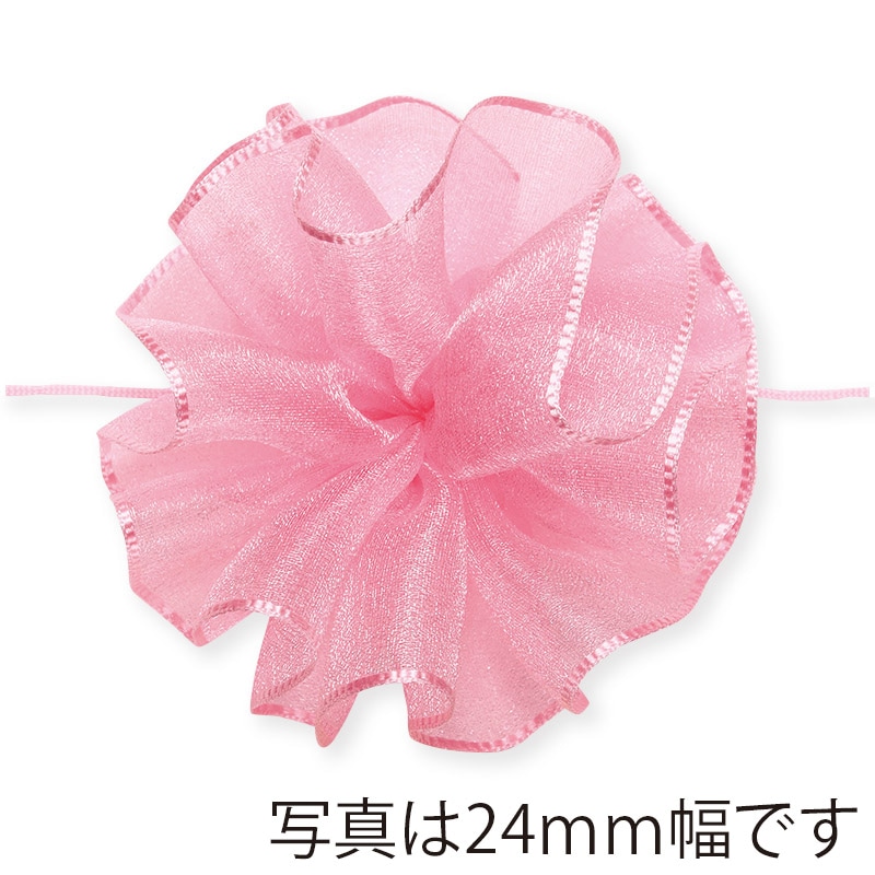 東京リボン リボン ワンタッチソフトオーガンジー 44200 24×10 #60 マルメゾンピンク 1巻(ご注文単位1巻)【直送品】