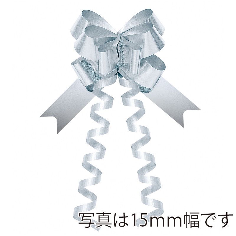 東京リボン ワンタッチリボン リボンボウメタ 45101 12×24 50枚 #45 シルバー 1箱(ご注文単位1箱)【直送品】