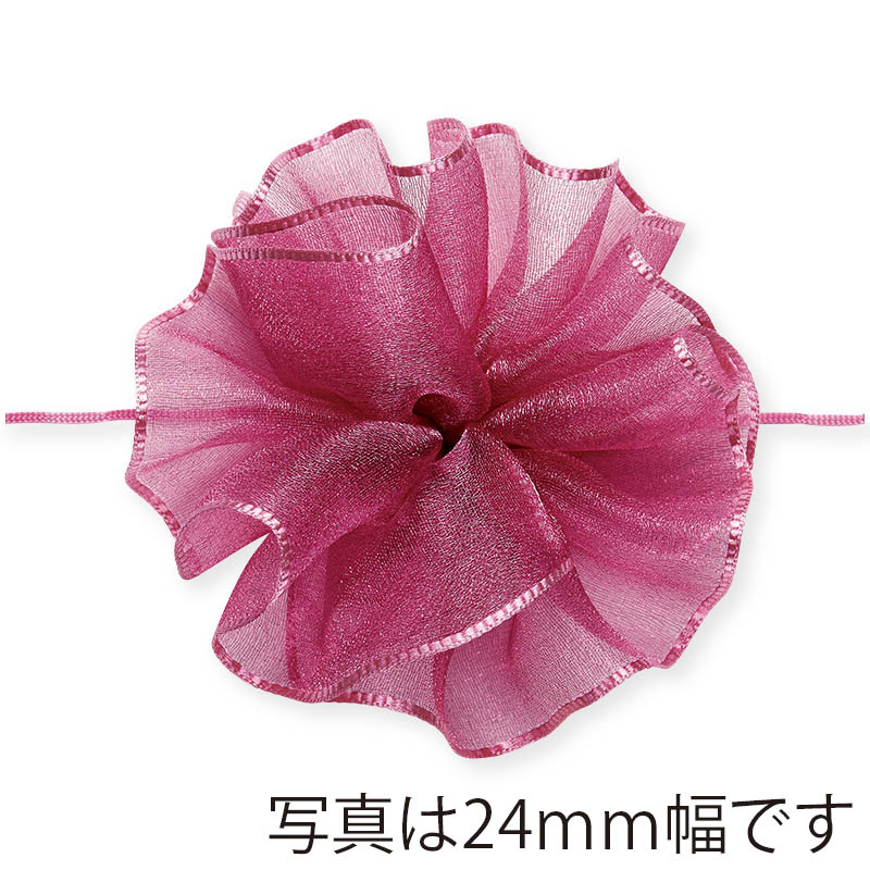 東京リボン リボン ワンタッチソフトオーガンジー 44200 24×10 #64 マゼンタ 1巻(ご注文単位1巻)【直送品】
