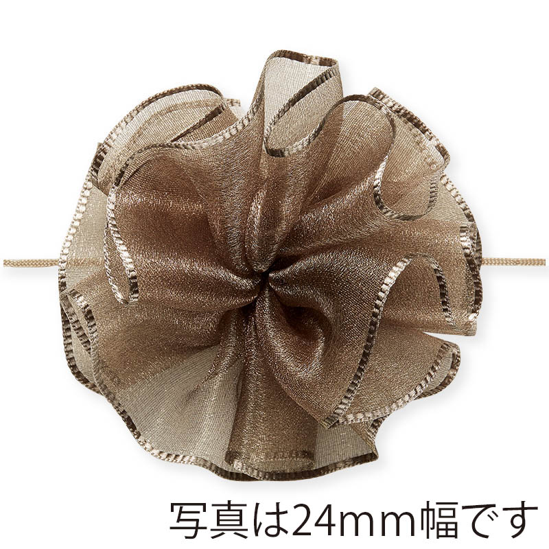 東京リボン リボン ワンタッチソフトオーガンジー 44200 24×10 #82 グレージュ 1巻(ご注文単位1巻)【直送品】