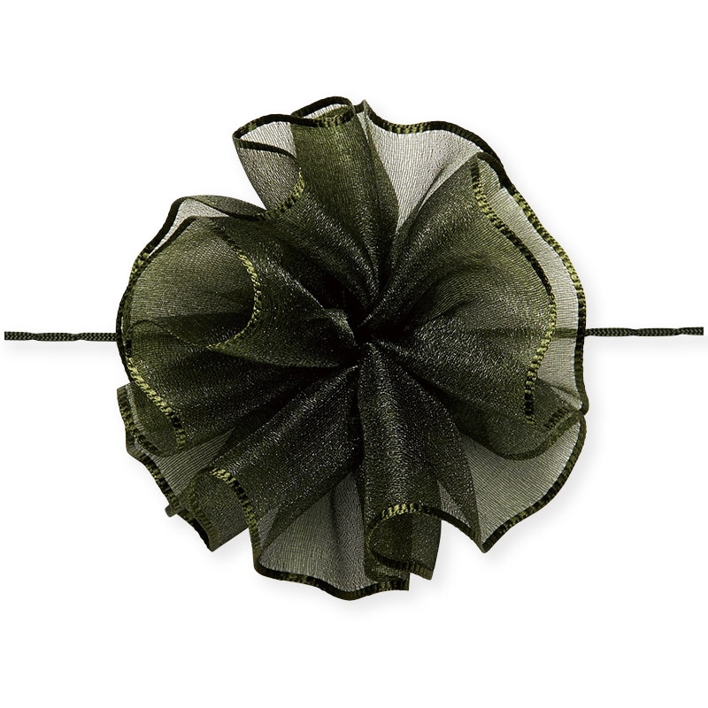 東京リボン リボン ワンタッチソフトオーガンジー 44201 48×10 #59 シブレグリーン 1巻(ご注文単位1巻)【直送品】