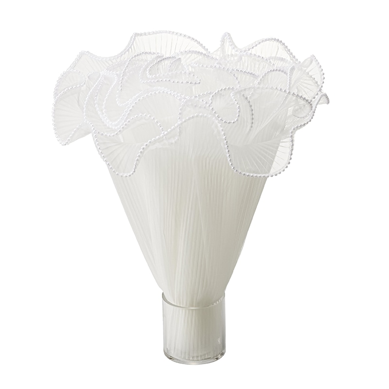 東京リボン チュール生地 フリルプリーツパール 75807 28×4 #101 ホワイト 1包（ご注文単位1包）【直送品】