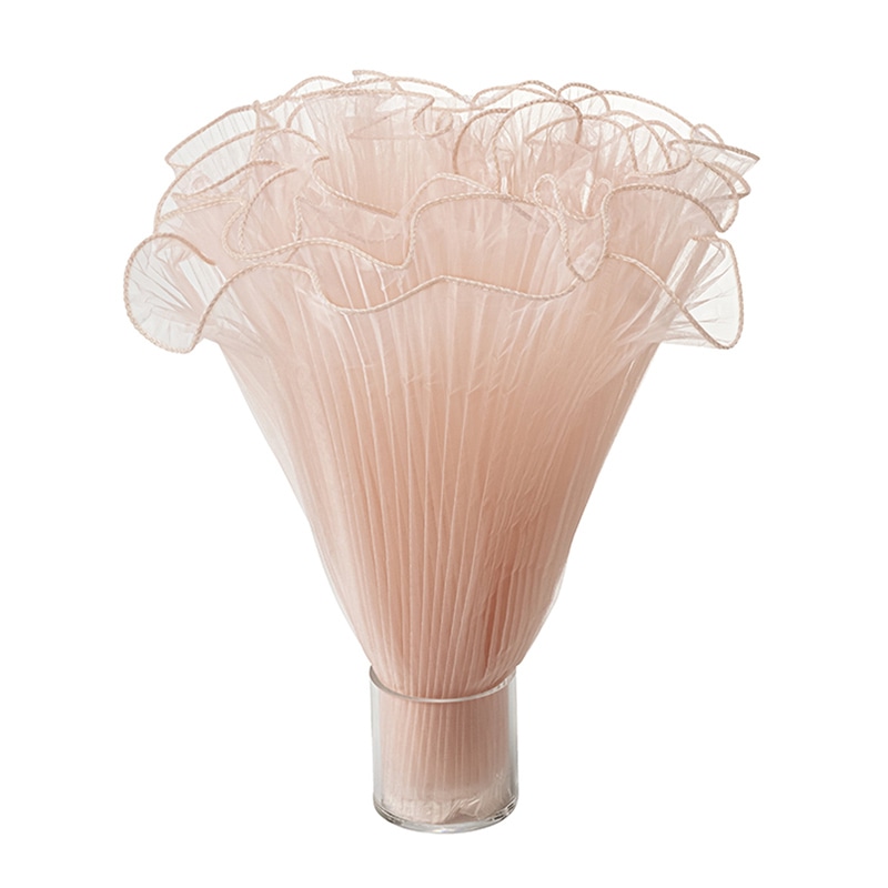 東京リボン チュール生地 フリルプリーツ 75805 28×4 #7 ピーチピンク 1包（ご注文単位1包）【直送品】