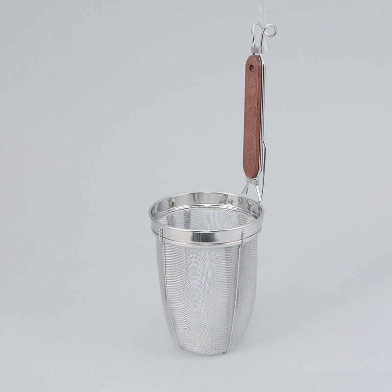 ピーコック 18-8 木柄ラーメン・パスタあげ 丸底(16メッシュ) 1個(ご注文単位1個)【直送品】