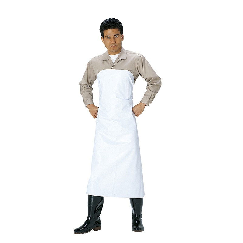 ワンタッチ前掛700　フリーサイズ／シロ   1個（ご注文単位1個）【直送品】