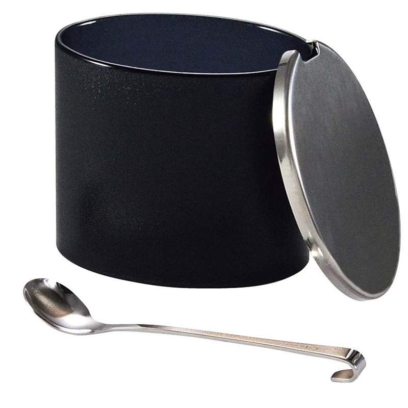 丸山ステンレス Be 調味料ポット(スプーン付)ブラック 1個(ご注文単位1個)【直送品】