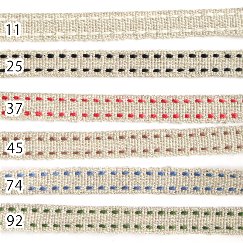 小西リボン リネンツーステッチ リボン 8mm×10m巻 グリーン KR3735-8-92 1巻(ご注文単位1巻)【直送品】