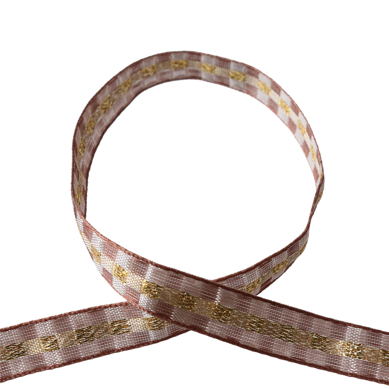 Blanc de コア リボン クリスタルチェック No.1010-42 10mm×15m 1巻(ご注文単位1巻)【直送品】