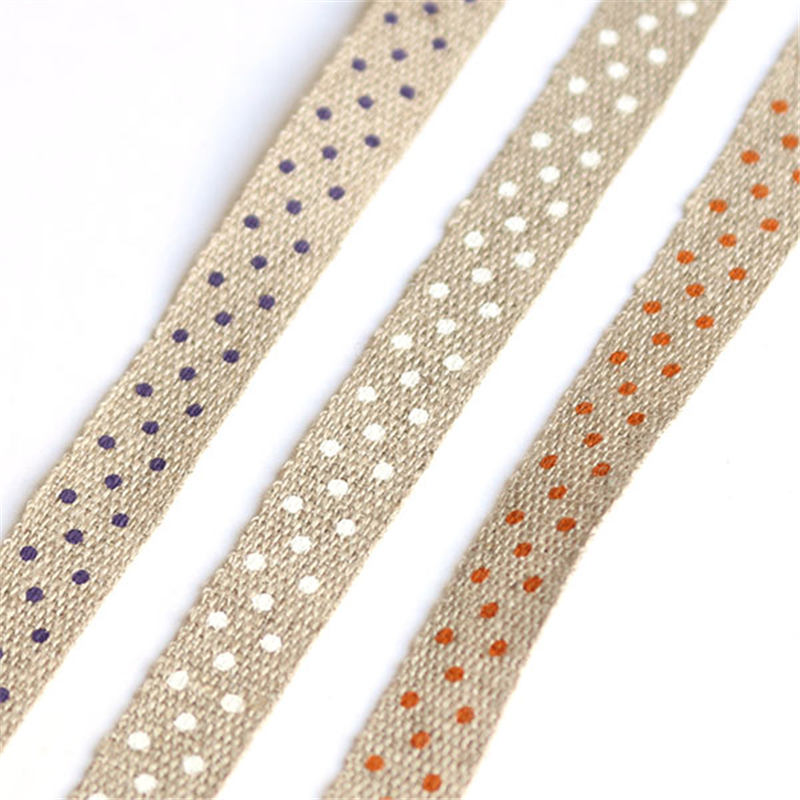 リネンテープ ドット柄プリント 1巻（ご注文単位1巻）【直送品】