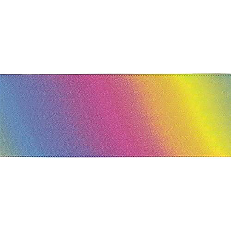 小西リボン レインボー柄 ダブルサテンリボン 48mm巾×30m巻 KR3571-48MM-0 1巻（ご注文単位1巻）【直送品】