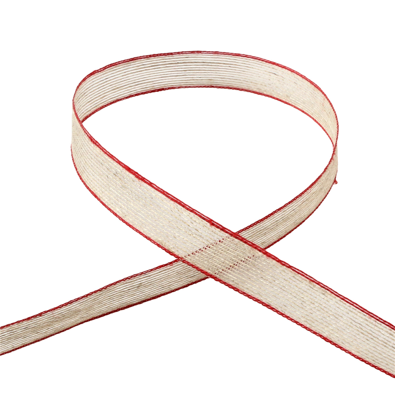 小西リボン リネンラインリボン 12mm巾×20m巻 レッド KR3760-12-35 1巻（ご注文単位1巻）【直送品】