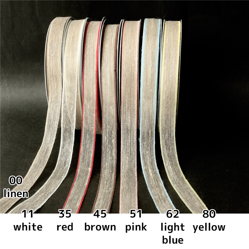 小西リボン リネンラインリボン 12mm巾×20m巻 レッド KR3760-12-35 1巻(ご注文単位1巻)【直送品】