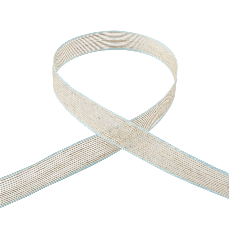 小西リボン リネンラインリボン 12mm巾×20m巻 水色 KR3760-12-62 1巻（ご注文単位1巻）【直送品】