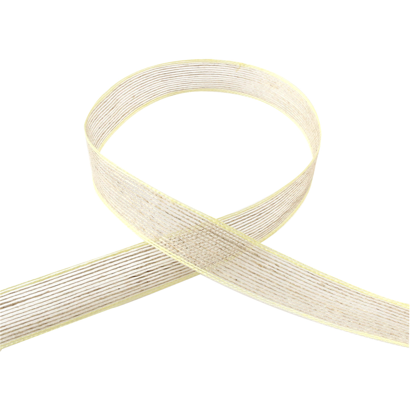 小西リボン リネンラインリボン 12mm巾×20m巻 イエロー KR3760-12-80 1巻（ご注文単位1巻）【直送品】