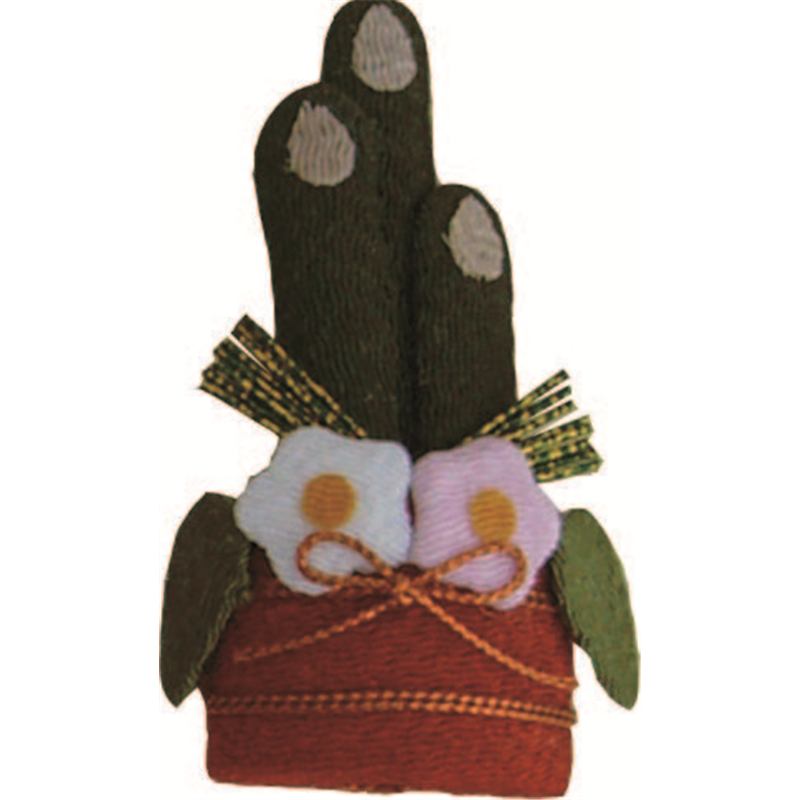 小西リボン ちりめんパーツ 門松 W5×H7.5×D1.5cm KR-F100 手芸・ハンドメイド用品 1袋(ご注文単位1袋)【直送品】