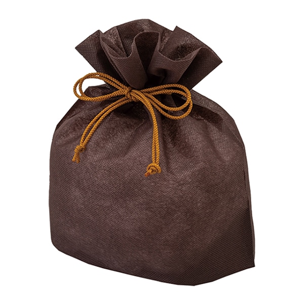 エーワン 不織布袋 巾着袋 大 プレーン ダークブラウン LP0056AB00 20枚/束（ご注文単位1束）【直送品】