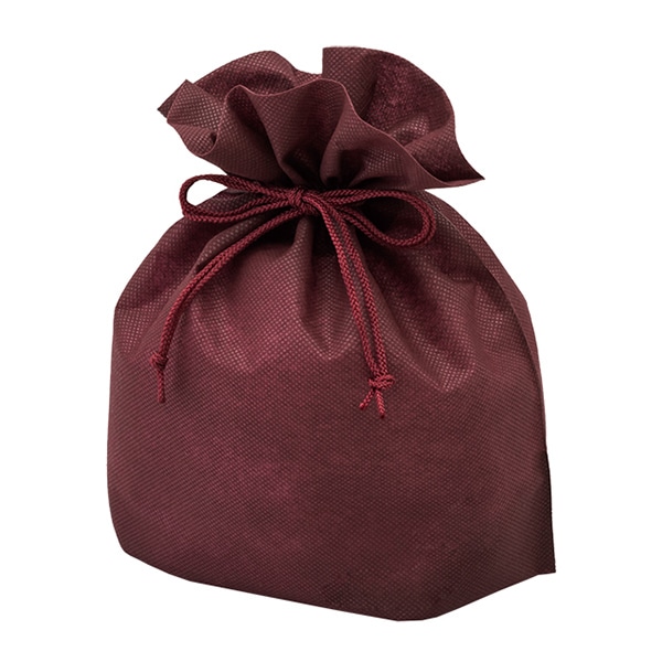 エーワン 不織布袋 巾着袋 大 プレーン ボルドー LP0056AC00 20枚/束（ご注文単位1束）【直送品】