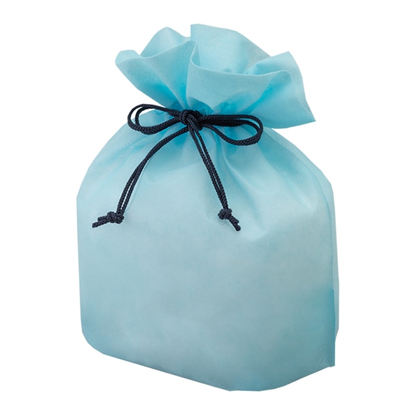 エーワン 不織布袋 巾着袋 大 プレーン パステルブルー LP0056AN00 20枚/束（ご注文単位1束）【直送品】