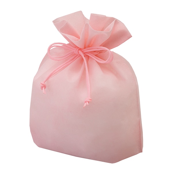 エーワン 不織布袋 巾着袋 大 プレーン ライトピンク LP0056AP00 20枚/束（ご注文単位1束）【直送品】