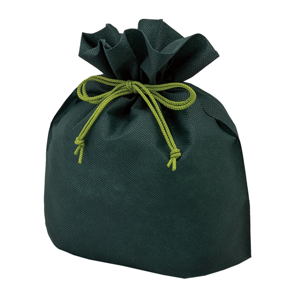 エーワン 不織布袋 巾着袋 大 プレーン グリーン LP0056AS00 20枚/束（ご注文単位1束）【直送品】