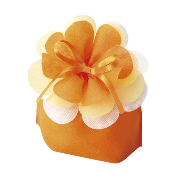 エーワン 不織布袋 ブルーミング巾着 小 オレンジ LP0070NF00 20枚/束（ご注文単位1束）【直送品】