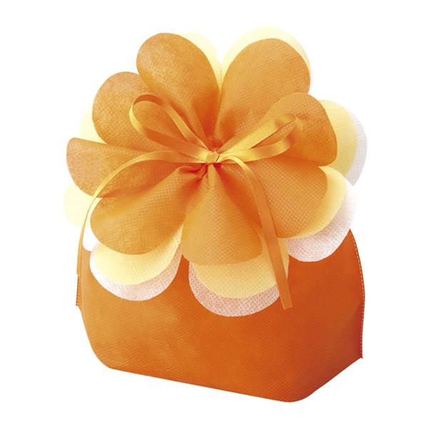 エーワン 不織布袋 ブルーミング巾着 大 オレンジ LP0071NF00 20枚/束（ご注文単位1束）【直送品】