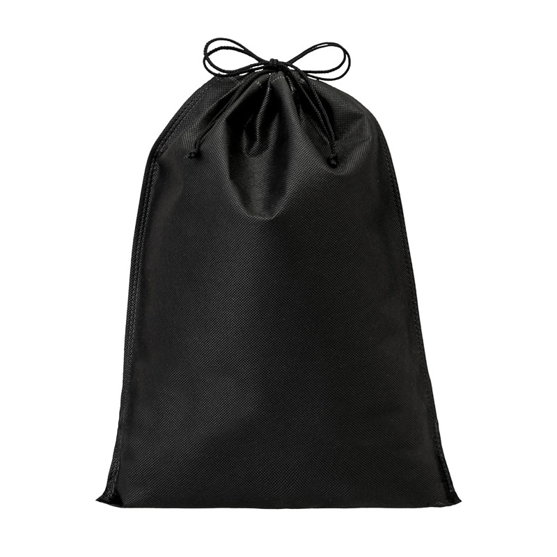 エーワン 不織布袋 巾着ポーチ ロング M 黒 LP0111AB00 50枚/束(ご注文単位2束)【直送品】