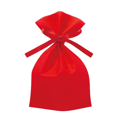 エーワン 不織布平袋 ソフトバッグベーシック 2穴リボン巾着 S2 赤 LS0122AE00 50枚/束(ご注文単位1束)【直送品】