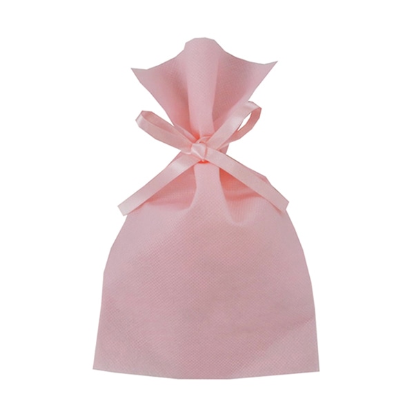 エーワン 不織布平袋 ソフトバッグベーシック 2穴リボン巾着 S3 ライトピンク LS0123NP00 50枚/束（ご注文単位1束）【直送品】